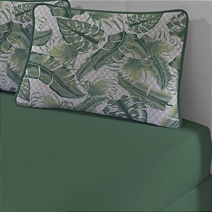 Jogo de Cama Solteiro de Malha 2 peças lençol com elástico e Fronha Edromania Verde Green