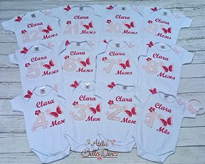 kit 12 bodys Jardim das borboletas