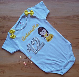 Body Mesversário Princesa Bela