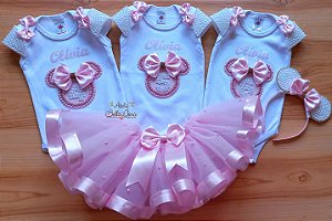 Kit bodys Mesversario Minnie Luxo