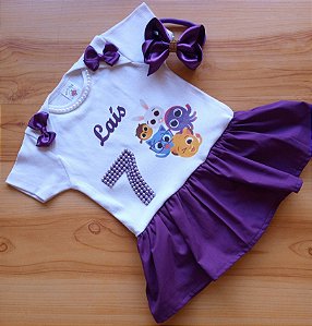 Body vestidinho Mesversario Bolofofos