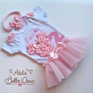 Body Mini tutu Minnie Rosa