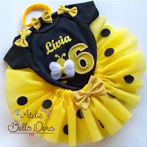 Conjunto tutu abelhinha