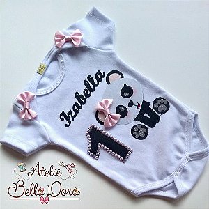 Body Mesversário Panda Menina