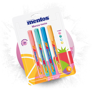 Kit Marca Texto com Cheirinho de Mentos 4 Unidades Compactor