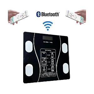 Balança digital corporal c/ Bioimpedância e aplicativo via Bluetooth