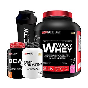 MEGA Kit Whey Protein 2kg + Bcaa + Creatina + Shaker - BODYBUILDERS