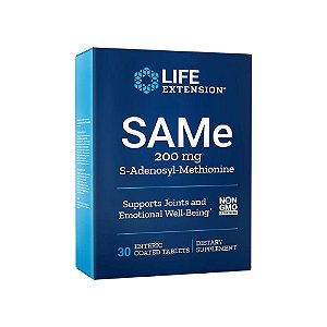 SAMe 200mg 30 Veg Comprimidos com Revestimento Entérico - Life Extension