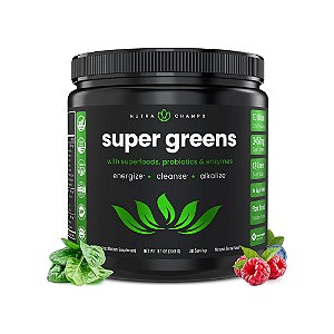 Super Greens com superalimentos, probióticos e enzimas 258g - Nutra Champs