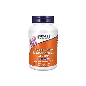 Glucosamina e Condroitina com MSM 90 Veg Cápsulas - Now Foods
