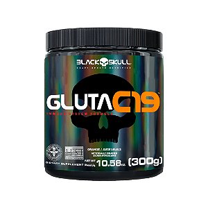 GLUTA C19 Glutamina com Vitaminas e Minerais 300g - Black Skull