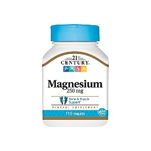 Magnésio 250mg 110 Tabletes - 21st Century