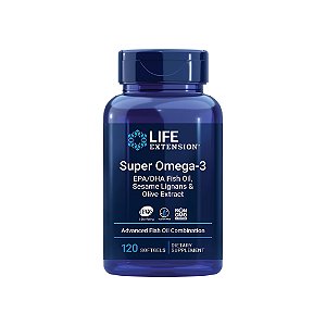 Super Omega 3 EPA/DHA Fish Oi Sesame Lignans & Olive Extract 120 Softgels - Life Extension
