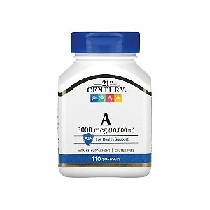 Vitamina A 3000mcg 10,000 IU 110 Softgels - 21st Century