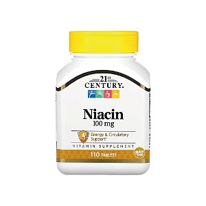 Niacina 100mg 110 Tabletes - 21st Century