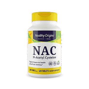 NAC N-Acetil Cisteína 1000mg 120 Tabletes - Healthy Origins