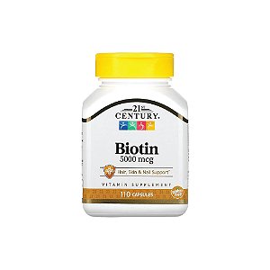 Biotina 5000 mcg 110 Cápsulas - 21st Century