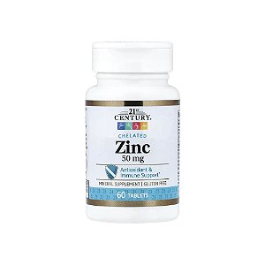 Zinco Quelato 50mg 60 Tabletes - 21st Century