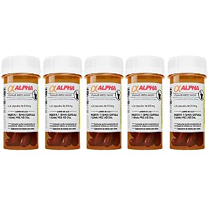Kit 5x Cafeína Alpha Axcell 30 Cáspsulas - Power Supplements