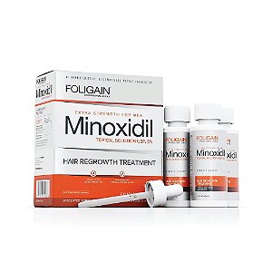 kit 3x Minoxidil Importado Ultra Puro USP 5% 60ml - FOLIGAIN