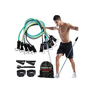 Kit Elástico de Resistência para Treino em Casa – Musculação, Força e Definição