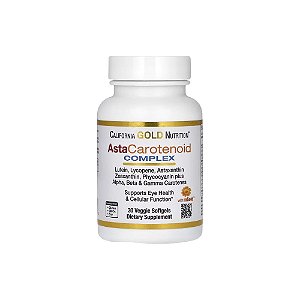 Complexo AstaCarotenoid com Luteína, Licopeno, Astaxantina e Vitamina A 30 Veg Softgels - California Gold Nutrition