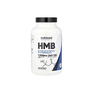 HMB B-Hidroxi-B-Metilbutírico 1000mg 240 Cápsulas - Nutricost