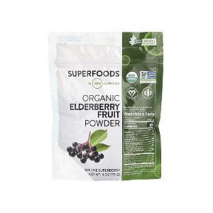 Elderberry Fruit Powder Sabugueiro em Pó Orgânico 113g - MRM