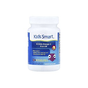 Óleo de Peixe com Alto Teor de Ômega-3 DHA Frutas 30 Burstlets Mastigáveis - Kids Smart