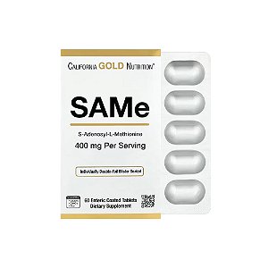 SAM-e (Tosilato de Dissulfato) 400mg 60 Comprimidos com Revestimento Entérico - California Gold Nutrition