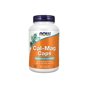 Cal-Mag Caps com Vitaminas D e K 240 Cápsulas - Now Foods