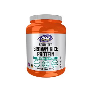 Sprouted Brown Rice Protein Proteína em Pó de Arroz Integral Germinado Sem Sabor 907g - Now Foods