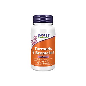Turmeric & Bromelain Cúrcuma e Bromelina 90 Veg Cápsulas - Now Foods