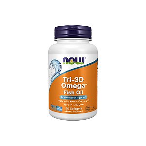 Óleo de Peixe Tri-3D Omega 90 Softgels - Now Foods