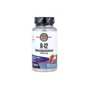 B-12 Adenosilcobalamina 1000 mcg sabor Morango 90 Micro tabletes - KAL