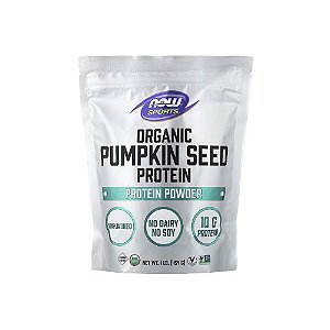 Organic Pumpkin Seed Protein Proteína em Pó de Semente de Abóbora Orgânica Sem Sabor 454g - Now Foods