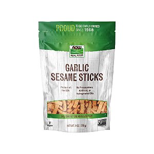 Garlic Sesame Sticks Bastões de Gergelim e Alho 255g - Now Foods