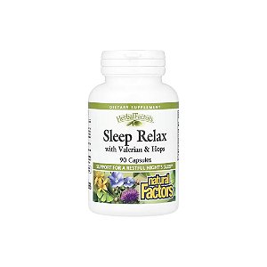 Herbal Factors Sleep Relax com Valeriana e Lúpulo 90 Cápsulas - Natural Factors