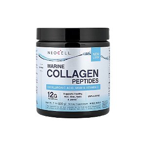 Peptídeos de Colágeno Marinho + Ácido Hialurônico, MSM e Vitamina C sem Sabor 200g - NeoCell