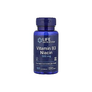 Vitamina B3 Niacina 500mg 100 Cápsulas - Life Extension