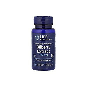 Bilberry Extract 100mg Extrato de Mirtilo Europeu 90 Veg Cápsulas - Life Extension