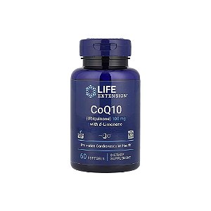 Coq10 Ubiquinona 100mg com D-Limoneno 60 Softgels - Life Extension