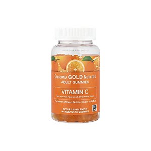 Gomas de Vitamina C com Vitamina A de 100% Betacaroteno 90 Gomas Vegetarianas - California Gold Nutrition