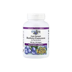 BlueRich Blueberry Concentrate Concentrado de Mirtilo 500mg 90 Softgels - Natural Factors