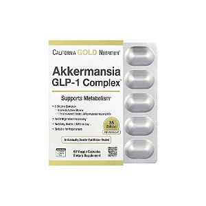 Complexo GLP-1 com Akkermansia + Probióticos 60 Cápsulas Vegetais - California Gold Nutrition