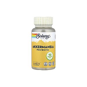 Akkermansia Postbiotic 10 Bilhões de TFU 30 Cápsulas Vegetais - Solaray