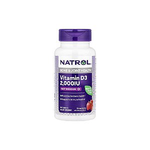 Vitamina D3 2.000 UI Morango 90 Comprimidos - Natrol