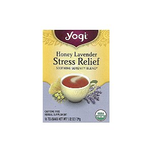 Chá Alívio ao Estresse Mel e Lavanda Sem Cafeína 16 Saquinhos - Yogi Tea