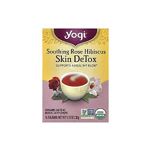 Chá Skin DeTox Calmante de Hibisco Rosa 16 Saquinhos - Yogi Tea
