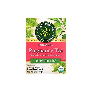 Chá Orgânico Pregnancy Folha de Framboesa sem Cafeína 16 Saquinhos - Traditional Medicinals